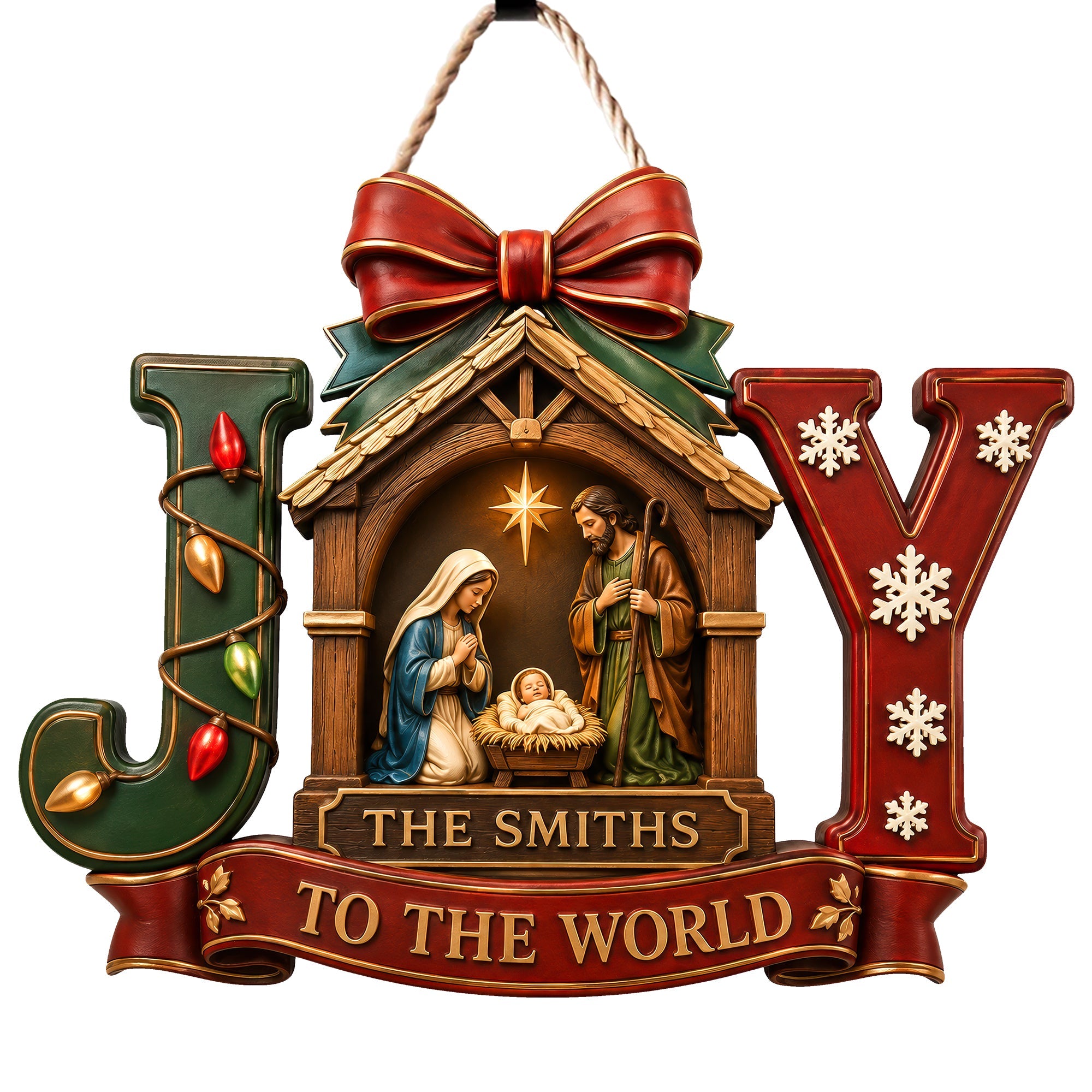 Jesus Joy To The World Acrylic Sign - Personalized Gifts For Christian Christmas Acrylic Sign 01HAQN060826 Acrylic Sign PopCulturePrints