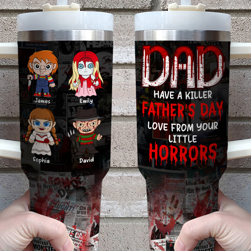 Personalized Horror-Themed Tumbler for Dad - Father's Day Gift from Kids Tumbler Cup PopCulturePrints
