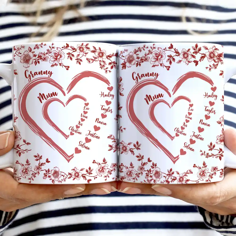 "Love Knows No Bounds" - Personalized Edge-to-Edge Mug, Perfect Gift for Moms and Grandmas Mug PopCulturePrints