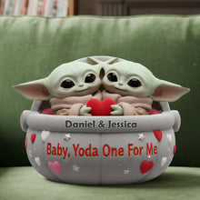 Load image into Gallery viewer, "Yoda One for Me!" - Personalized Couple Pillow, Cute Gift for Star Wars Fans Pillow PopCulturePrints
