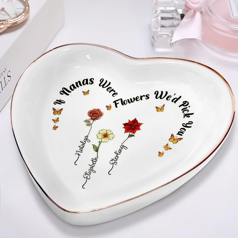 If Grannys Were Flowers We’d Pick You - Personalized Heart Ring Dish Ring Dish PopCulturePrints