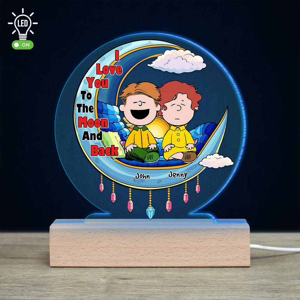 Custom LED Night Light for Couples | Valentine's Day Gifts | Love You To The Moon & Back Led Night Light PopCulturePrints