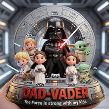 Load image into Gallery viewer, The Force is Strong with My Kids - Personalized Space Warrior Dad Acrylic Plaque Shaped Plaques PopCulturePrints
