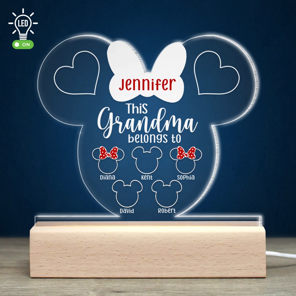 Personalized LED Light: This Grandma Belongs To Her Grandkids Led Night Light PopCulturePrints