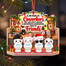 Load image into Gallery viewer, Funny Work Besties Christmas Ornament - Personalized Gift for Coworkers &amp; Friends Ornament PopCulturePrints

