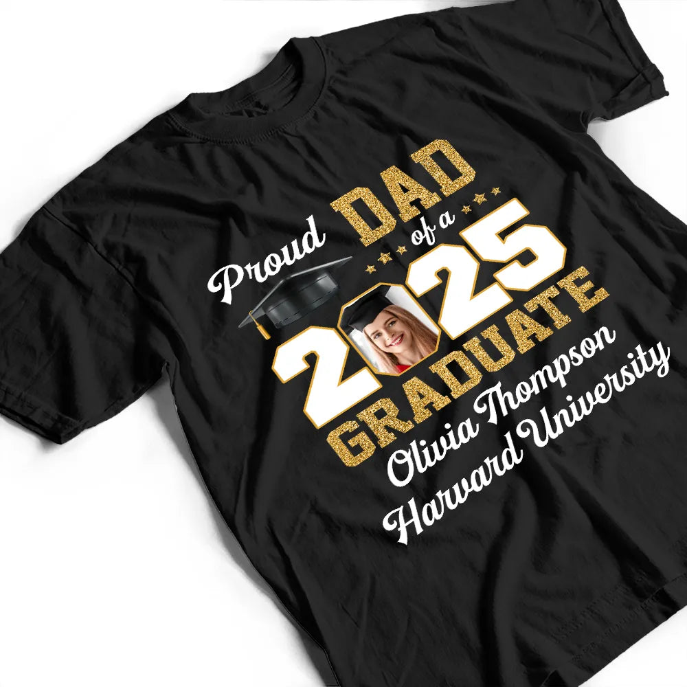 Proud Mom of a 2025 Graduate - Custom Personalized T-Shirt Gift for Moms, Graduates, College & High School Celebrations T-shirt PopCulturePrints