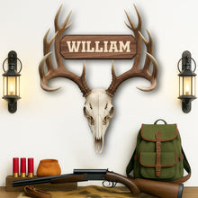 Load image into Gallery viewer, Personalized Deer Head Sculpture - Unique Wood Sign for Hunting Enthusiasts Wood Sign PopCulturePrints
