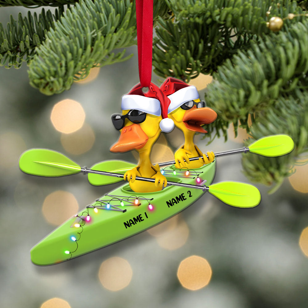 Personalized Kayaking Ducks Christmas Ornament - Custom Gifts for Kayaking Enthusiasts