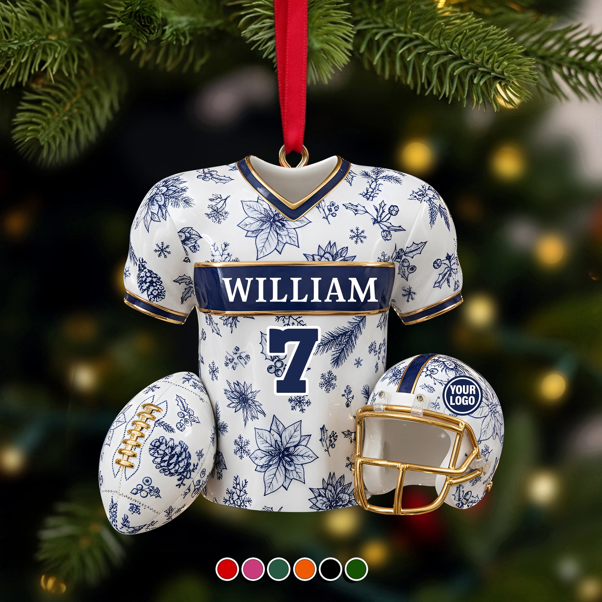 “Celebrate the Holidays with a Unique Touch!” - Personalized Christmas Sports Jersey Ornament - Perfect Gift for Sports Fans, Friends, and Family Ornament PopCulturePrints