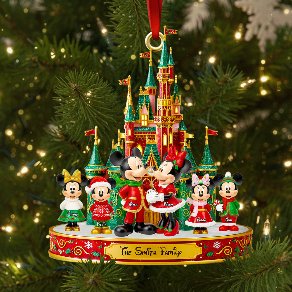 Bring the Magic Home - Magical Family Christmas Castle Ornament - Personalized Gift for Families Ornament PopCulturePrints