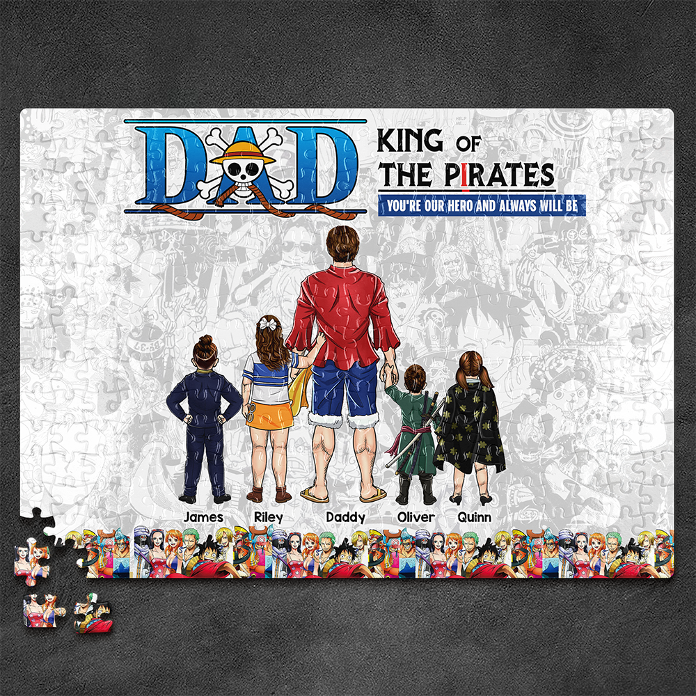 You're Our Hero - Personalized Jigsaw Puzzle for Dad - King of The Pirates Design Jigsaw Puzzles PopCulturePrints