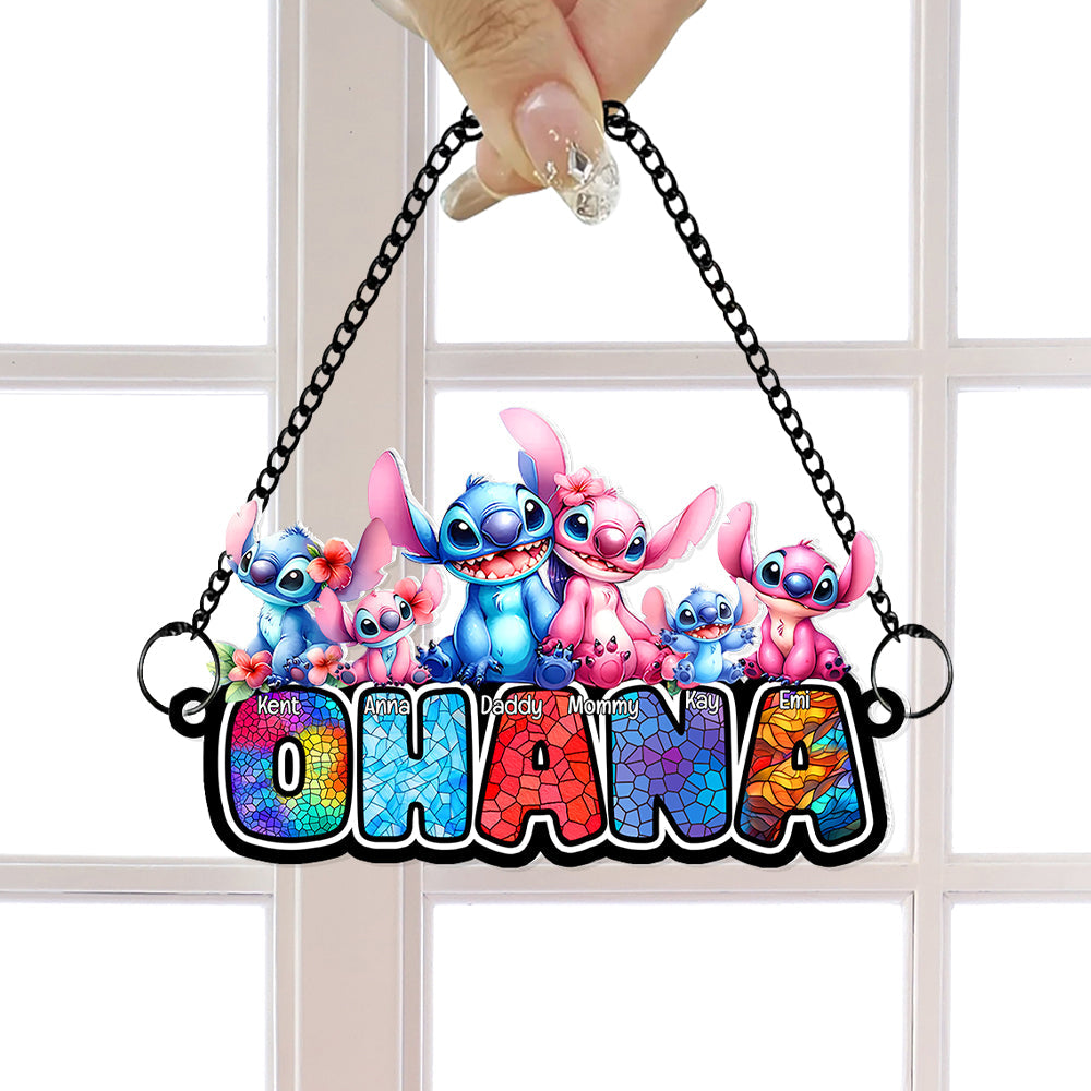 Personalized 'Ohana' Family Suncatcher Ornament