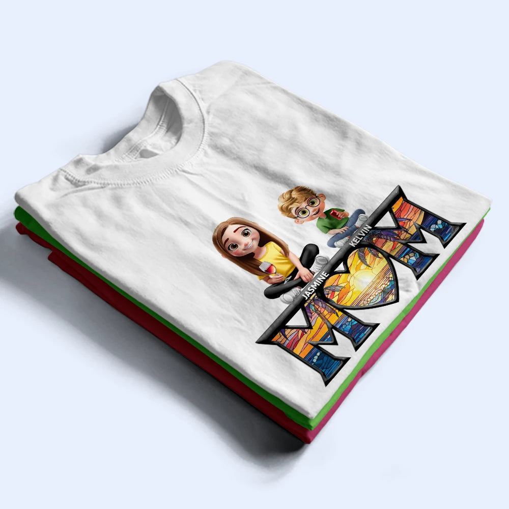 We Love You Mom - Personalized 3D Cartoon T-Shirt for Mothers and Grandmothers T-shirt PopCulturePrints