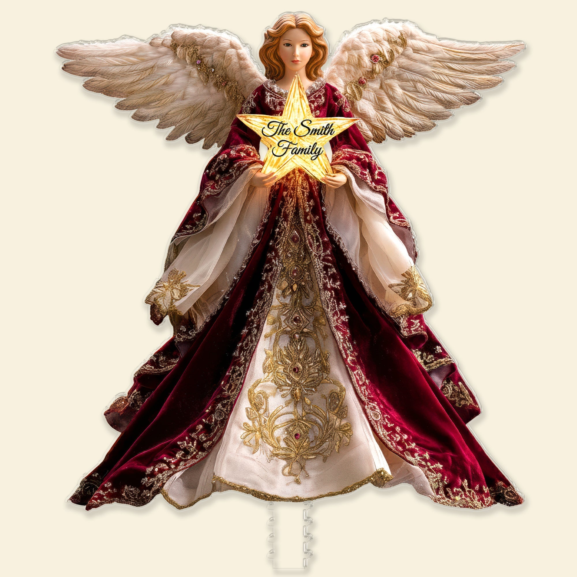 Personalized Guardian Angel Christmas Tree Topper - A Meaningful Gift for Families Ornament PopCulturePrints