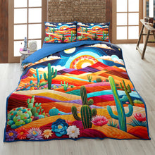 Load image into Gallery viewer, Vibrant Cactus Quilt Bed Set Blanket PopCulturePrints
