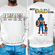 Load image into Gallery viewer, Best Dad Ever - Personalized Gift for Dad with Heroic Design Shirts PopCulturePrints
