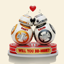 Load image into Gallery viewer, Kissing BB-8 Couple Acrylic Plaque - Personalized Gift for Star Wars Fans Shaped Plaques PopCulturePrints
