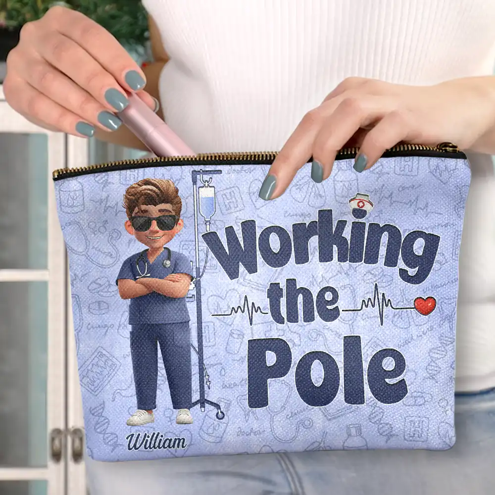 “Nurses Make the World a Better Place” - Personalized Cosmetic Bag - Gift for Nurses, Medical Professionals, and Caregivers Cosmetic Bag PopCulturePrints
