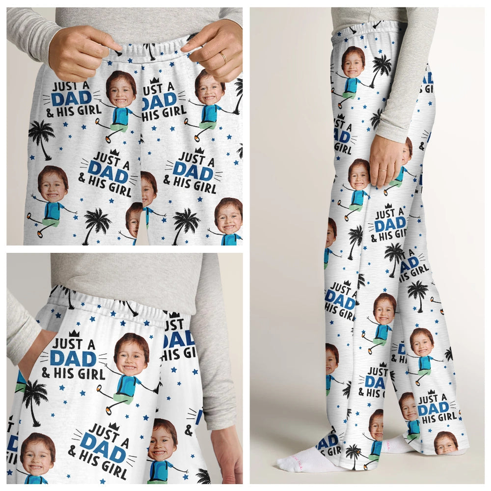 "Just A Dad & His Girl" - Personalized Pajama Pants for Dad, Perfect Fathers Day Gift Pajama Pants PopCulturePrints
