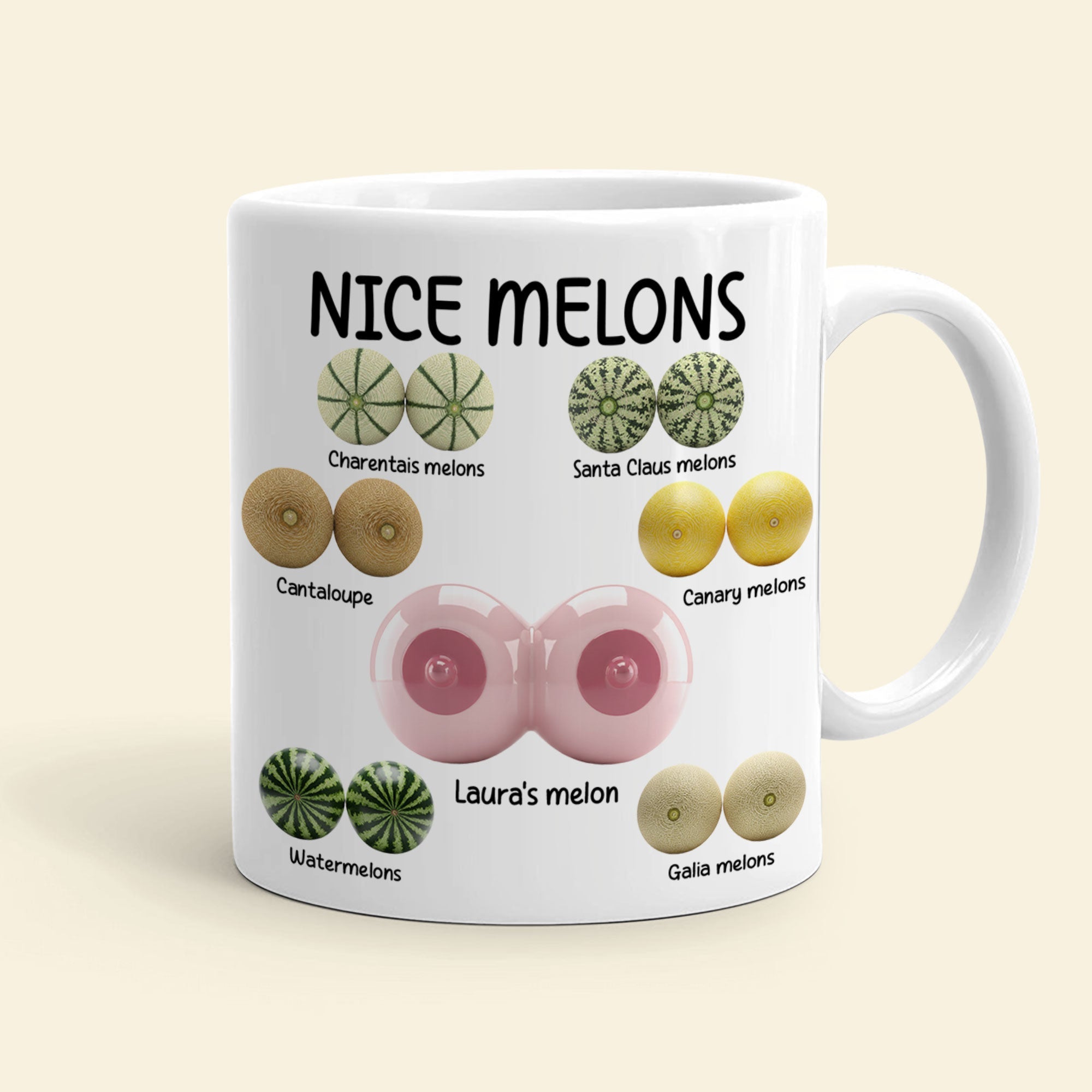 Nice Melons Coffee Mug - A Hilarious Personalized Gift for Her Coffee Mug PopCulturePrints