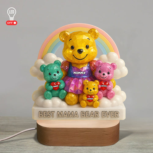 Best Mama Bear Ever - Personalize Your LED Light Gift for Mom and Grandma Led Night Light PopCulturePrints