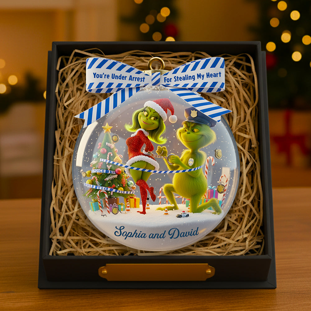 Christmas Love Under Arrest - Personalized Couple Ornament Ornament PopCulturePrints