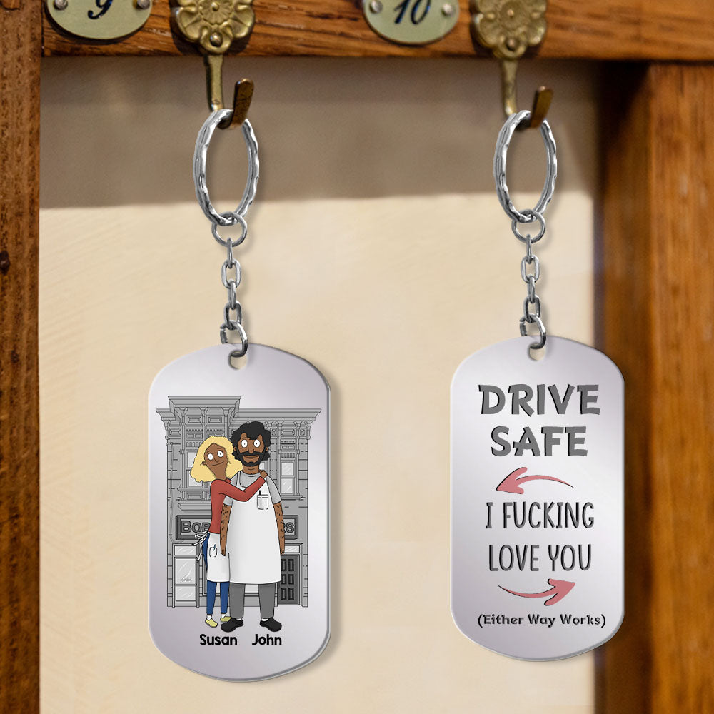 Unique Personalized Couple Keychain - Drive Safe Love Gift for Valentine's Day Gifts Keychains PopCulturePrints