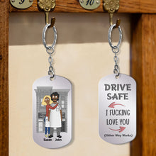 Load image into Gallery viewer, Unique Personalized Couple Keychain - Drive Safe Love Gift for Valentine&#39;s Day Gifts Keychains PopCulturePrints
