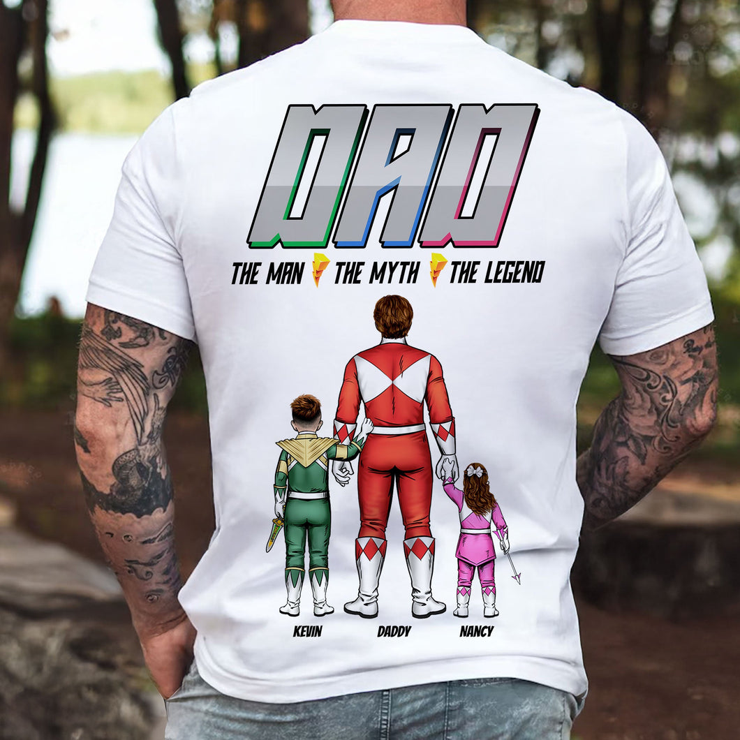 “The Man, The Myth, The Legend” - Power Dad Shirt - Personalized Gifts for Dads, Grandpa, and Father Figures Shirts PopCulturePrints
