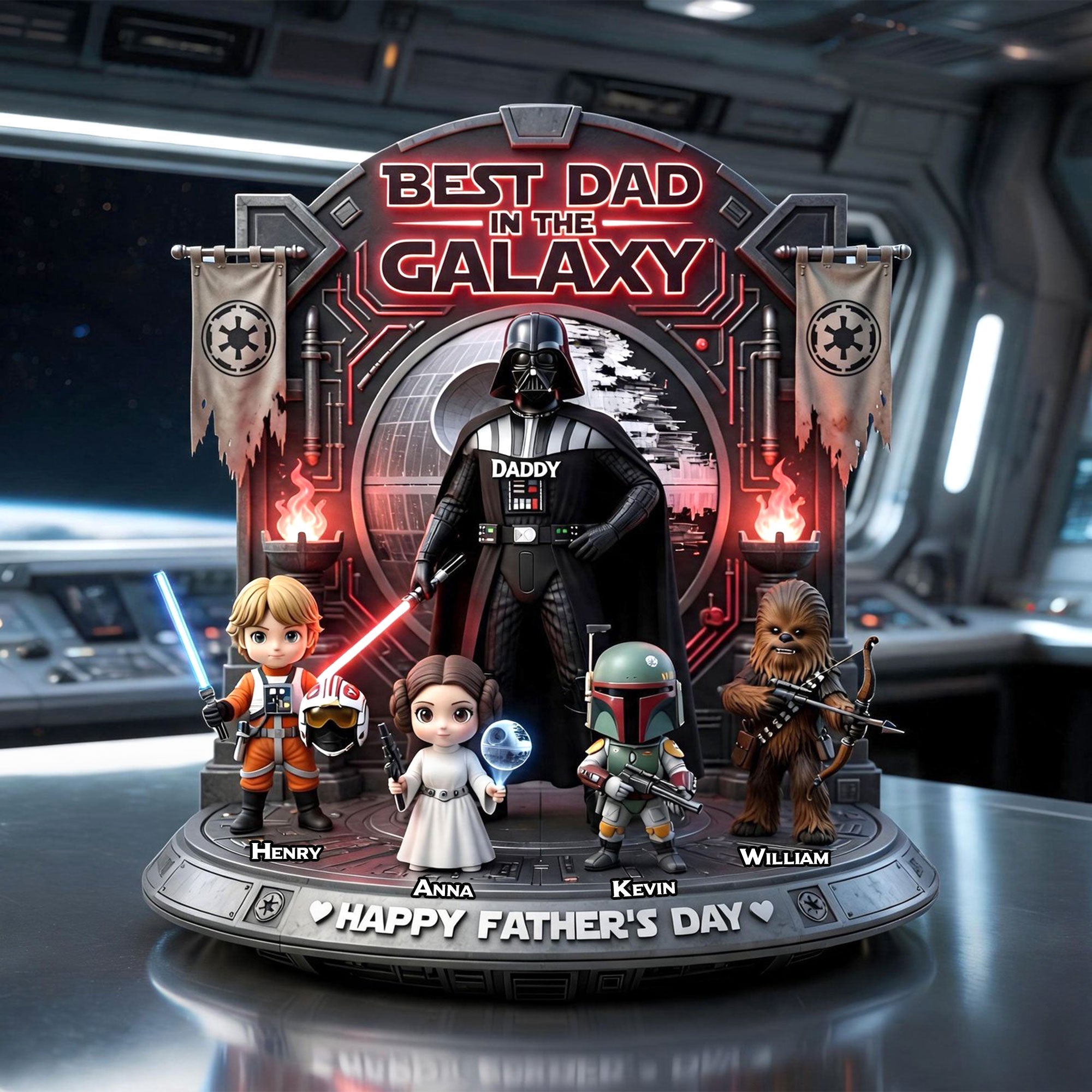 Best Dad in the Galaxy - Personalized Warrior Dad Acrylic Plaque Gift Shaped Plaques PopCulturePrints