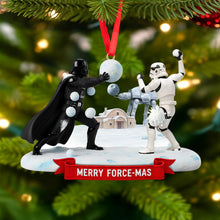 Load image into Gallery viewer, Celebrate with a Snowball Fight - Galactic Snowball Fight Ornament | Personalized Christmas Gifts for Star Wars Fans Ornament PopCulturePrints
