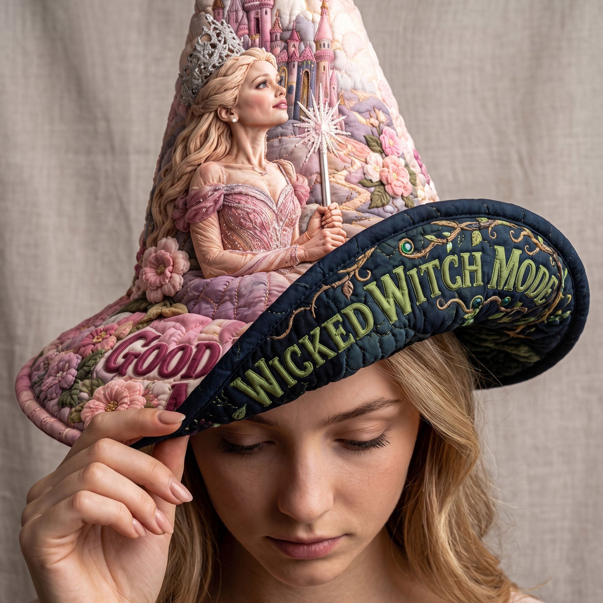 Switch Mode Reversible Quilted Witch Hat, Personalized Gifts For Witch Lovers 02qhti140826 Quilted Witch Hat PopCulturePrints