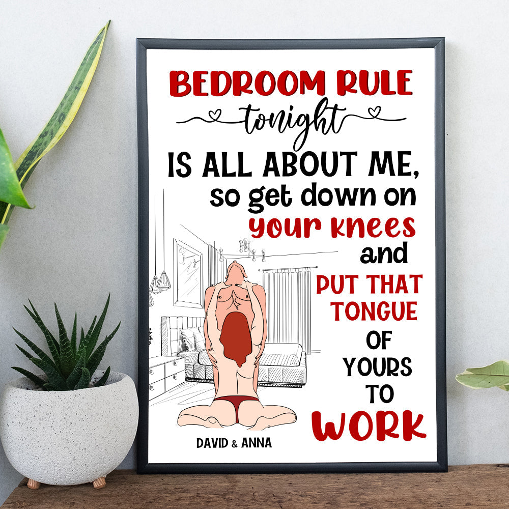 Personalized Bedroom Rule Canvas Print for Couples Poster & Canvas PopCulturePrints