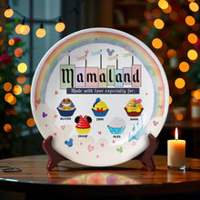 Load image into Gallery viewer, &quot;Made with love especially for Mom!&quot; - Personalized Ceramic Plate - Gift for Mom, Grandma &amp; Loved Ones Ceramic Round Plate PopCulturePrints
