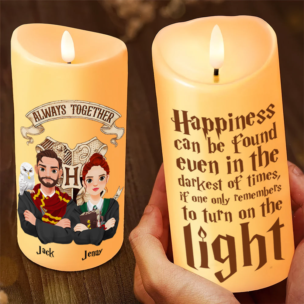 Personalized Wizard Couple LED Candle - Magical Gift