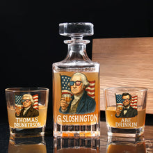 Load image into Gallery viewer, Funny American Whiskey Decanter Set - Personalized Gifts For Men Whiskey Bottle PopCulturePrints
