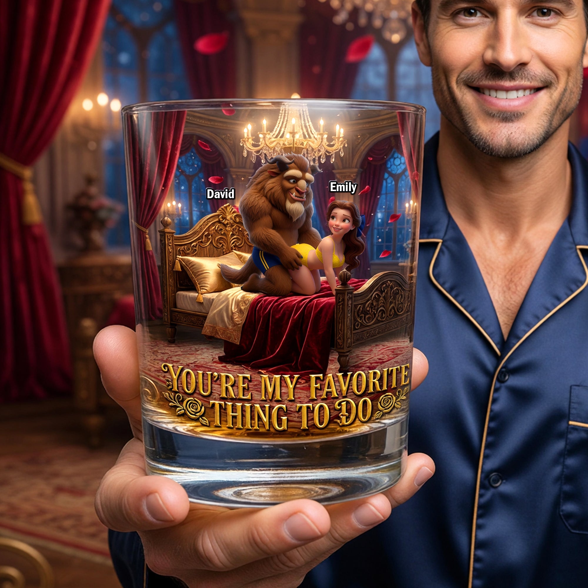 You're My Favorite Thing to Do - Naughty Couples Drinking Glass - Personalized Gift for Couples Glass PopCulturePrints
