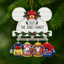 Load image into Gallery viewer, “Celebrate Family Moments” – Cute &amp; Cozy Family Sweater Hanging Ornament - Personalized Gift for Family &amp; Friends Ornament PopCulturePrints
