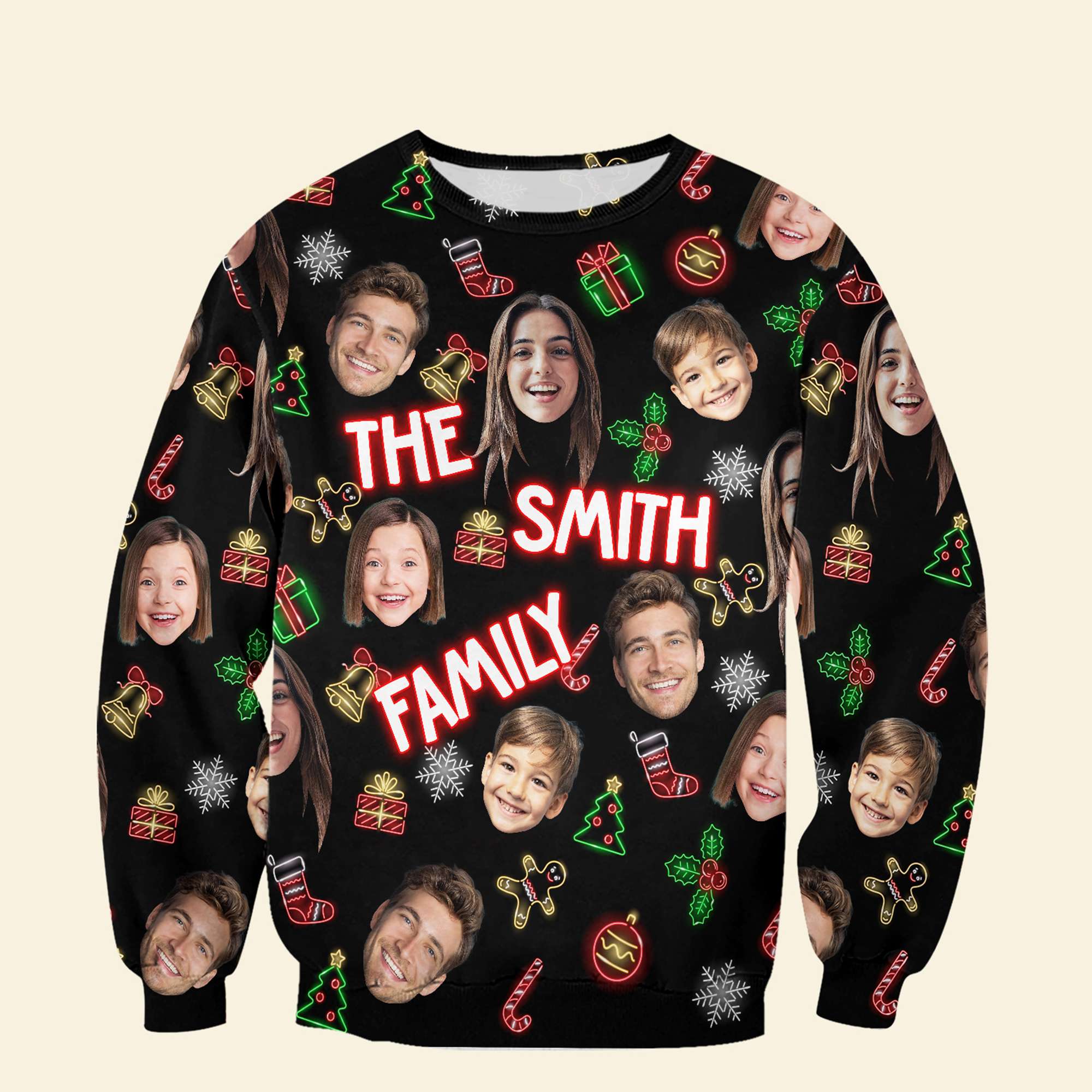 Personalized Family Christmas Photo Hoodie