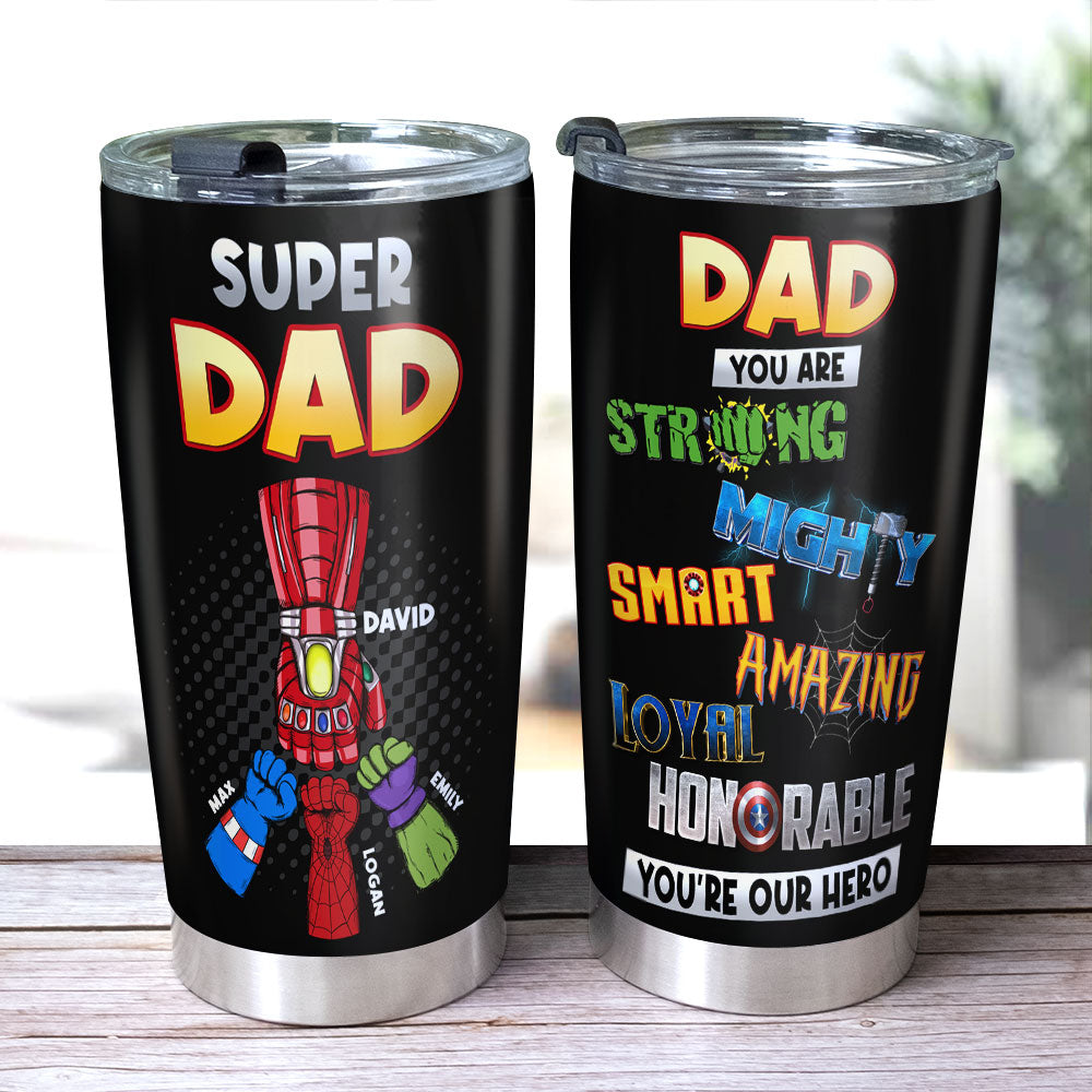 Super Dad Personalized Tumbler - Hero Design