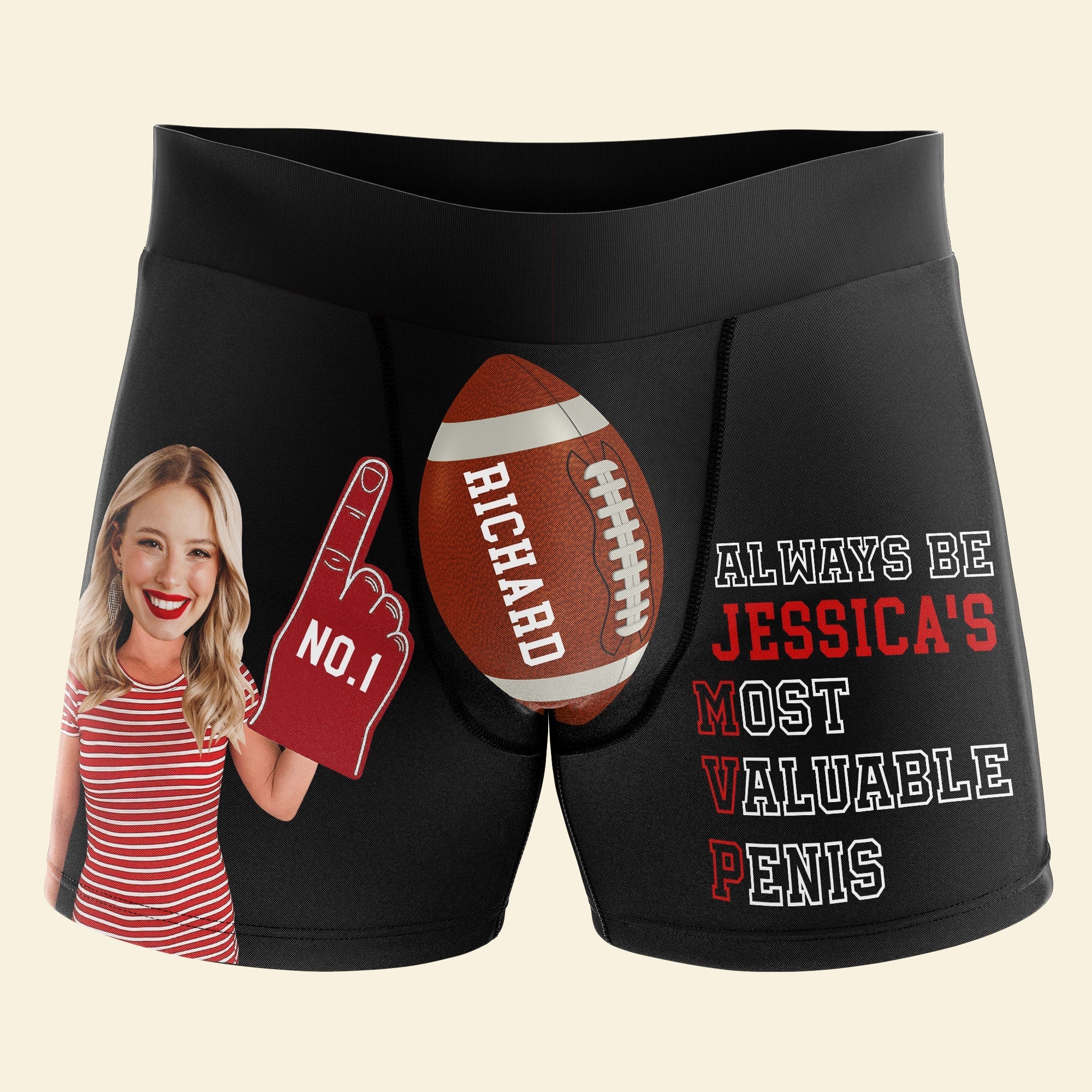 Personalized Sport Couples Boxer Briefs - Custom Photo Gift for Him Boxer Briefs PopCulturePrints