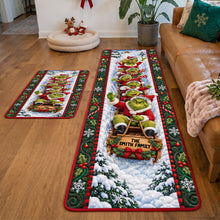 Load image into Gallery viewer, Celebrate Family Joy: Personalized Grinch Sleigh Runner Rug - Unique Christmas Decor Gift for Everyone
