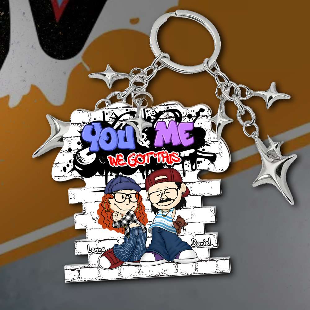 Personalized Y2K Cartoon Couple Keychain - Unique Gift for Couples Keychains PopCulturePrints