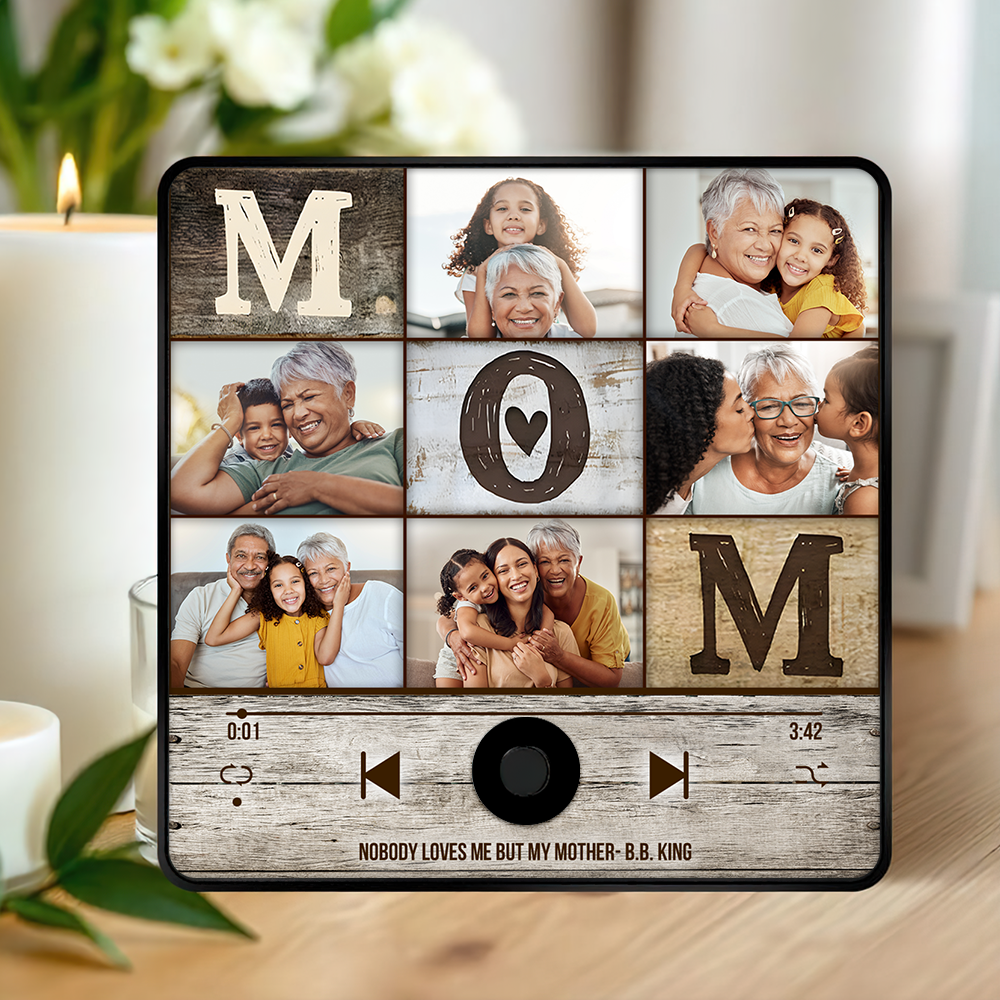 Personalized Mom Fridge Magnet with Custom Music & Photos Fridge Magnet PopCulturePrints
