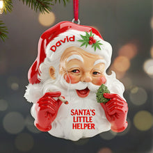 Load image into Gallery viewer, “Santa's Little Helper: A Cheerful Gift for the Holidays” - Personalized Acrylic Ornament for Smokers Ornament PopCulturePrints
