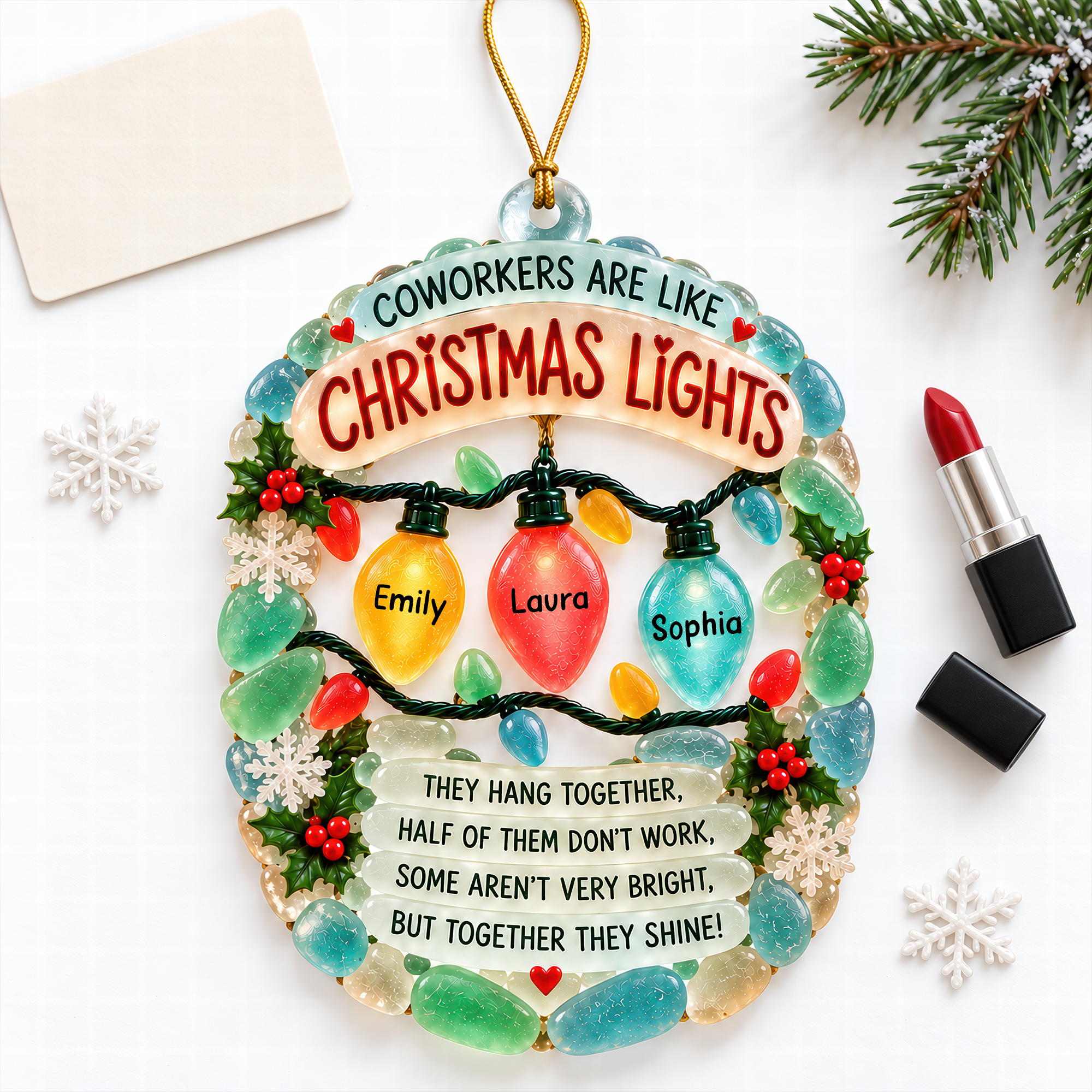 Coworker Christmas Light Ornament - Personalized Gifts For Coworker 04naqn091026 Ornament PopCulturePrints