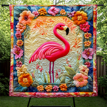Load image into Gallery viewer, Personalized Flamingo Quilt Bed Set - Christmas Edition Blanket PopCulturePrints

