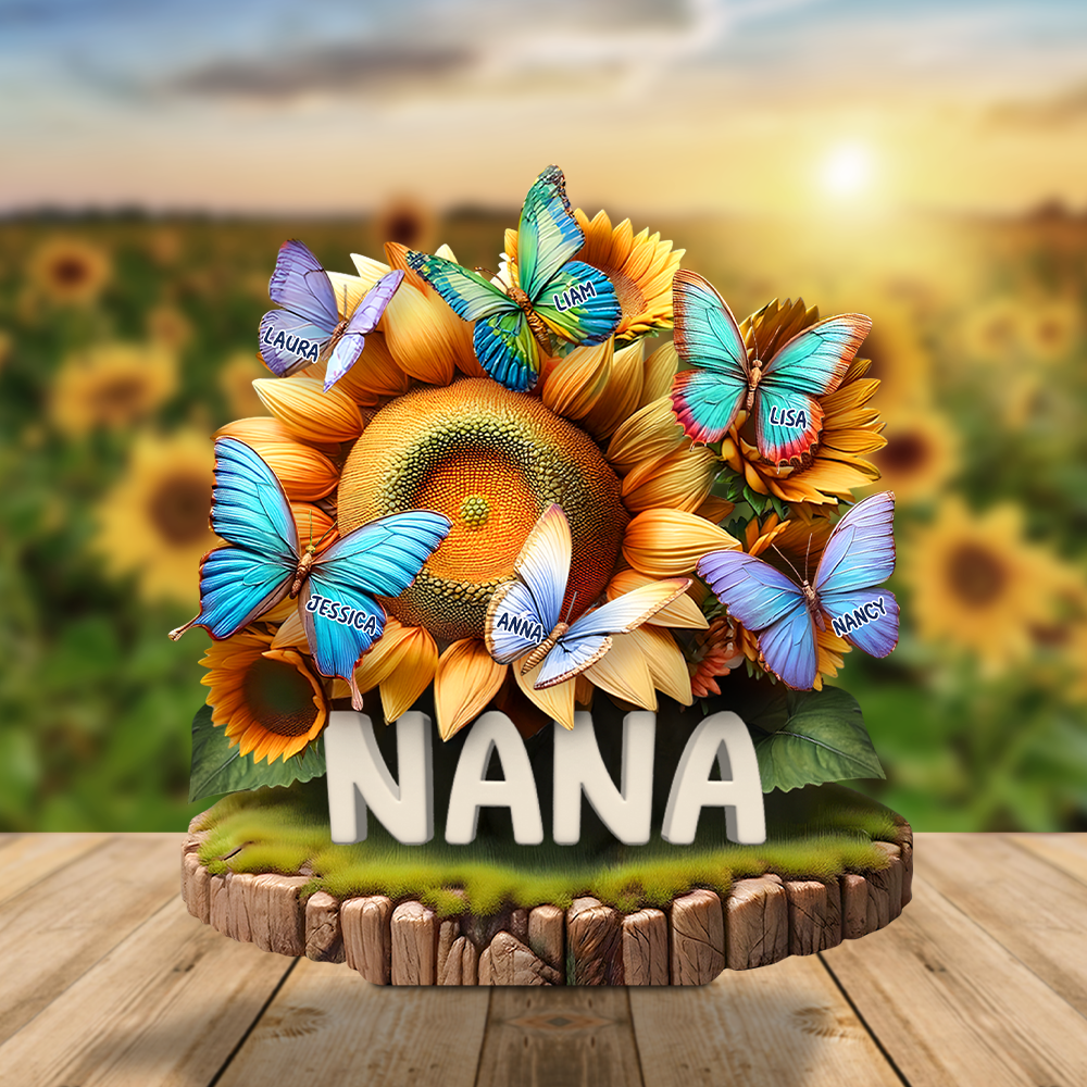 "Brighten Her Day with Personalized Butterflies!" - Acrylic Plaque - Custom Gift for Mom, Grandma, or Loved Ones Shaped Plaques PopCulturePrints