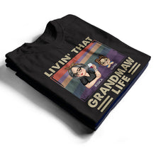Load image into Gallery viewer, Livin&#39; That Grandma Life Vintage - Personalized T-Shirt for Grandma, Mom, and Family T-shirt PopCulturePrints
