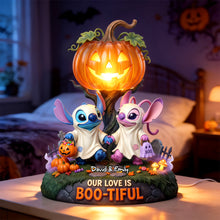 Load image into Gallery viewer, Our Love is Boo-tiful - Cosmic Halloween Love Acrylic Light Box - Personalized Gifts for Couples
